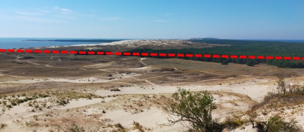 Vu de la frontière Russe, du haut d'une dune