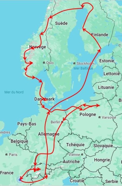 Voici la carte du trajet complet.