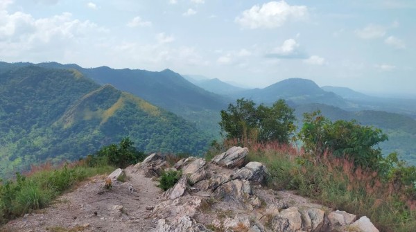 la marche de 4 heures a consisté, dans un premier temps, a monté au plus haut sommet du Ghana, le mont Afadjato 885 m